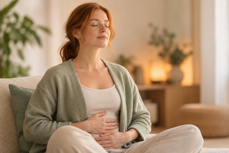 Femme pratiquant la suggestion mentale en sophrologie
